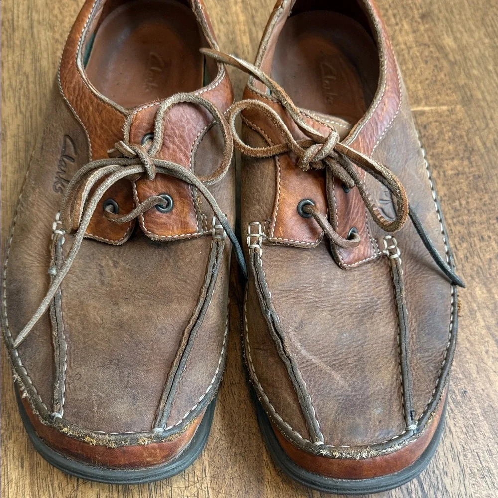 Clarks Men's Brown Leather Lace-Up Derbys